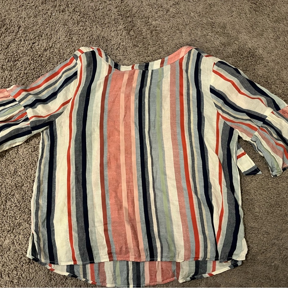Susina linen blouse striped